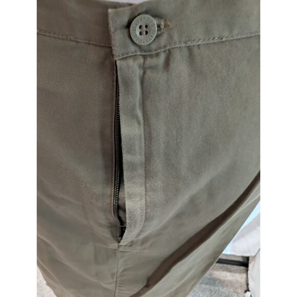 Old Navy Women's Size Medium Pencil Skirt Cotton blend Ruffle khaki Olive Green - Picture 5 of 11
